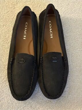 COACH Women's Black Suede Loafers
